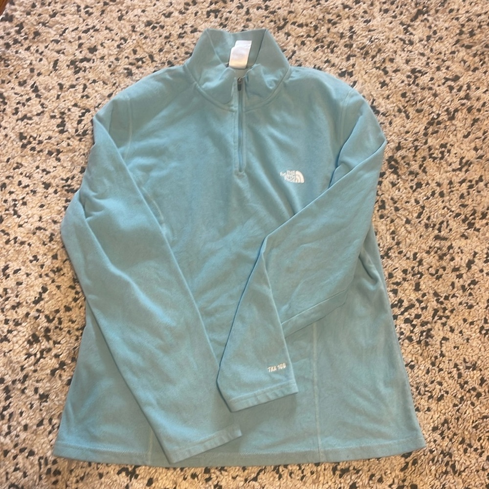 Size‎ L light teal North Face Quarter-Zip